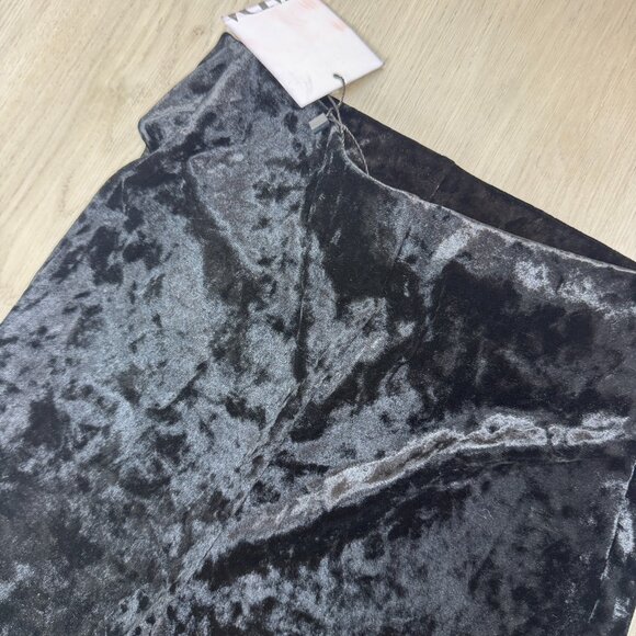 Zara Velvet Leggings Womens Small Black High Waisted Skinny - Picture 3 of 4